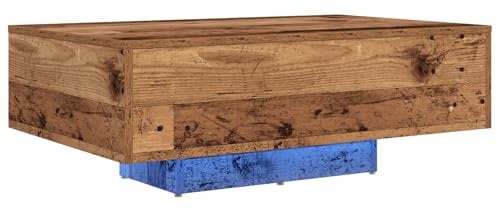 vidaXL Rustikaler Massivholz Altholz Couchtisch für Innenräume 85x55x31 cm Matte Ausführung Langlebige Rechteckige Oberfläche Stylisches Holz Möbelstück