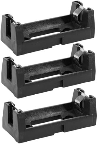 Xnuiasqe 3X Plastic Shell 3V CR123A Button Cell Battery Sockets Holder Case Black