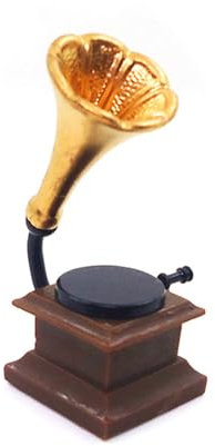 QIYUDUOLA 1:12 Wohnzimmer Plattenspieler Kind Grammophon Spielzeug Puppenhäuser Möbel Zubehör