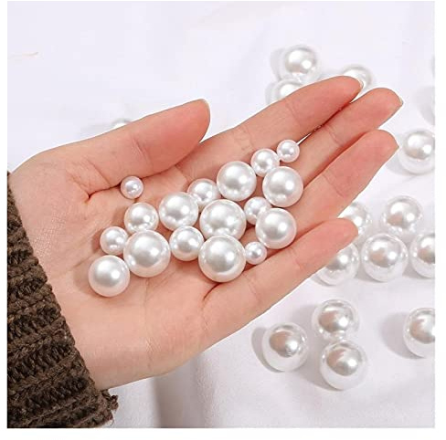 L'artigianato imita le perle, Perline di plastica acrilica imitazione perla senza foro 2-18 mm bianche for artigianato fai da te(200pcs 6mm)
