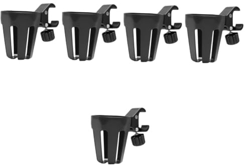 Yardwe 5pcs Stroller Cup Holder with Large Opening Tool Installation Drink Holder for Bottles Bikes Walkers Wheelchairs and Scooters Secure Multi Use Beverage Caddy Accessory