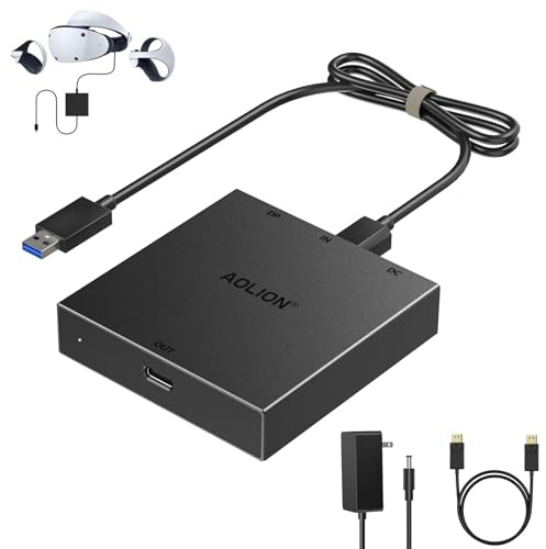 PC Adapter for VR2& Accessories Kit — Includes DisplayPort (DP) Cable and Power Adapter — Connect Console Headset to Windows PC for Steam, Expand Your Library with More VR Games