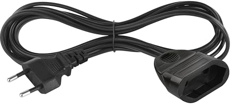 EMOS - Verlängerungskabel 3m - mit Euro-Stecker & Buchse - 250 V, 2,5 A, 575 W - PVC, 0,75 mm2 - erhöhter Berührungsschutz - IP20 für Innen - geeignet für Lampen, Fernseher, Adapter - schwarz