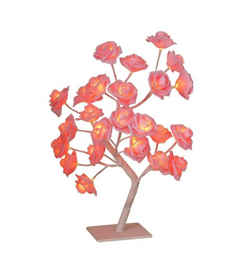 XVICO USB Rosenbaum Tischlampe LED Verstellbare Ästen Blumenbaum Leuchte | Sanftes Warmes Licht Einfache USB‑Versorgung Flexible Ästen Geeignet Für Hochzeit Valentinstag Party Und Innendekoration