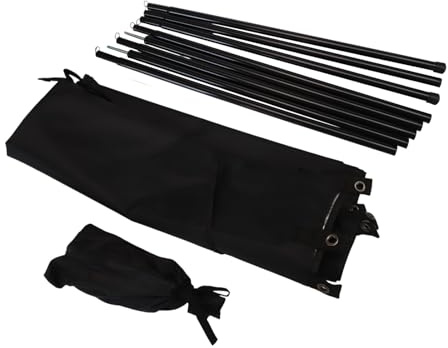 EaseSunny Sonnendach Markise für Wohnmobil, Van, Wohnmobil, SUV, 6 m², feuerhemmender 210D-Unterstand mit verstellbaren Stangen, schnell aufzubauen, Seitentürschutz, Schwarz