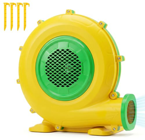Maxmass Air Blower, Inflatable Bounce House Pump Pan with Ground Stakes, Commercial Inflatable Bouncer Blower for Water Slide, Bouncy Castle, Jump Slides, Projector Screen, Holiday Inflatables (750W)