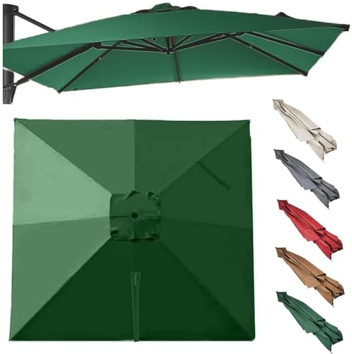 GJPXFR Tela De Repuesto Para Parasol Excéntrico 2.5x2.5m 3x4m Toldo De Sombrilla De Recambio Para 8 Varillas, Cuadrada Para Sombrilla De Playa Patio Jardín