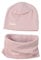 LACOFIA Baby Jungen Mädchen Beanie Mütze und Loop Schal Set Kinder Weiche 100% Baumwolle Strickmützen Kleinkind Hut und Kragen Schals Rosa 3-7 Jahre
