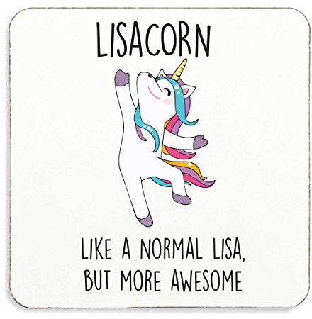 Sous Verre Personnalisable avec Dos en Liège Motif Licorne