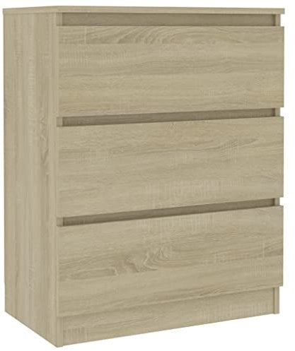 vidaXL Aparador Muebles de Cajones Almacenaje Buffet para Salón Comedor Dormitorio Casa Hogar Oficina de Madera Contrachapada Roble Sonoma 60x35x76 cm