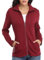 Dilgul Femme Sweat à col Long Sweat-Shirt Sport Zip Up Manche Longue Veste Manteau Coupe-Vent Poches,Rouge,XL
