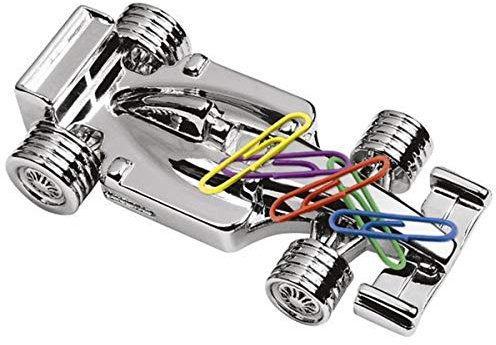 SILBERKANNE Briefbeschwerer Büroklammerhalter Auto magnetisch 6,5x3x1,5 cm Premium Silber Plated edel versilbert. Fertig zum verschenken mit schicker Geschenkverpackung