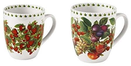 Brandani 52165 Mug Le Primizie Set 2 Pezzi Porcellana Capienza: 350 ml cm d 9x10h Lavastoviglie Microonde Forno Freezer Capiente Resistente Raffinato Effetto Scenico Assicurato!
