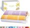 SOLTAKO Fouta Bali Premium, 2er Set, Gelb/Violett, 100/200cm