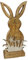 Goldbach Geschenkartikel GmbH Hase Holz und Alu 26,5cm Ostern Osterdeko Aluminium Silber braun Blume Geschenk