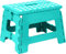 Utopia Home Faltbarer Tritthocker 9 Zoll, Anti-Rutsch-Oberfläche für Kinder und Erwachsene, tragbarer Kunststoff Klapphocker mit Tragegriff, 300 lbs Belastbarkeit, 1er Pack, Teal.