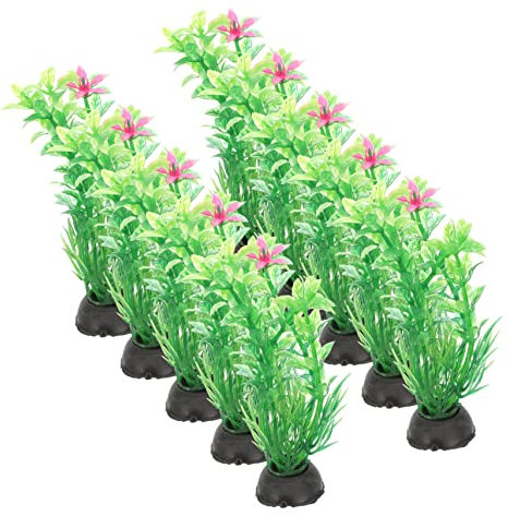 Ipetboom 10 Pièces Aménagement Paysager D'aquarium Décoration Aquarium Plante De Terrarium Plantes Aquatiques D'aquarium Plantes Daquarium Fausses Plantes sous-Marines Plastique Un Verre