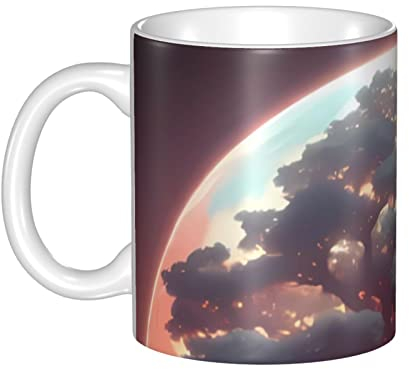FJAUOQ Tazze stampate alberi giganti con maniglia, tazza di caffè in ceramica personalizzata per caffè residenziali