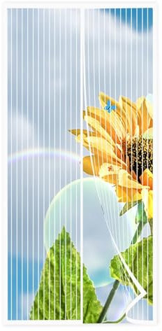 Moustiquaire Porte 110×235cm Fenetre AimantéE Moustiquaire Enroulable Moustiquaire de Porte Anti Insecte Mouche Moustique pour Porte d Entrée Intérieur/Patio, Blanc