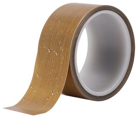 Teflon Klebeband, 50 mm x 10 m Teflonband Selbstklebend Teflonband für Vakuumierer 0,13 mm Dicke PTFE Glasgewebeband Hochtemperatur-Klebeband für Vakuumiergerät, Handversiegelung, Impulsversiegelung