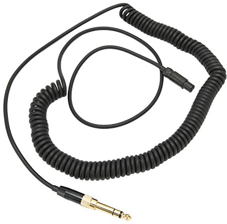 NIZUUONE Câble de Remplacement avec Enroulement à Ressort Noir, Cordon Auxiliaire pour Q701 K712 K702 K271S K240S K240MK K181 K141, Matériau Extensible et de Haute qualité