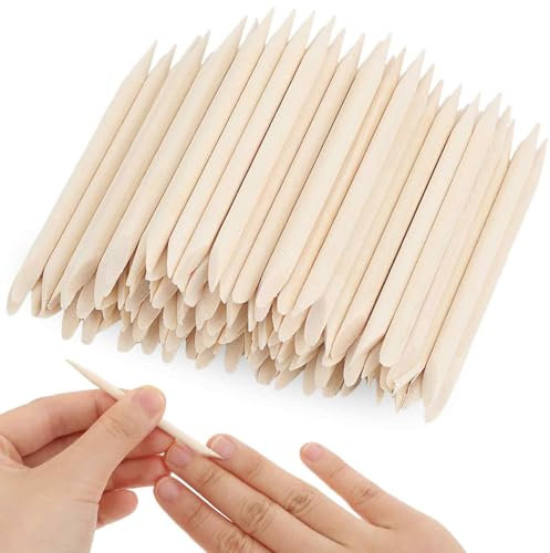 Giantree 200 Pcs Orange Sticks for Nails, Multifunctional Wood Cuticle Pusher Sanding Sticks, Double Head Cuticle Pusher Remover 2.95 Inch Manicure Pedicure Tool for Manicure & Pedicure