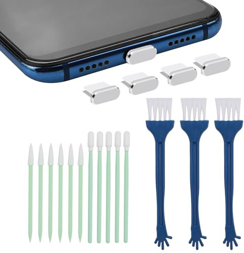 HJZHII 17 Pièces Kit Nettoyage Pour Téléphone Portable,Kit De Nettoyage Usb C,Kit Anti-Poussière Kit De Nettoyage De Produit Électronique Multifonctionnel Pour La Plupart Des Smartphones Et Tablettes