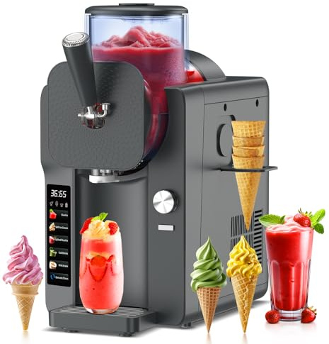 Ice Cream & Slushie Maker 70 oz, 6 Programs, Adjustable Thickness, Home