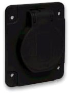 PratiKa - socle de prise NF 65x85mm - 2P+T 10-16 A - IP54 - connex. arr. - noir - PKN61N