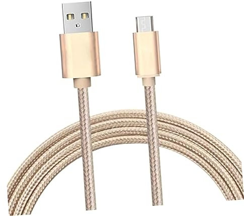 Housoutil Nylon Braided Micro Usb Cable 3m Length Fast Charging for Gold Tangle Usb 2.0 Charging Cord
