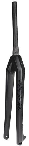 Fourche rigide VTT 26/27,5/29'' pouces en fibre de carbone 15 x 105 mm, axe traversant, fourche avant, frein à disque, tube conique sans filetage 1-1/8, fourche de vélo de montagne ultralégère 579