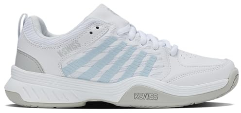 K-Swiss Damen Court Express 2 Tennis Shoe, White/Ballad Blue/Dawn Blue, 41.5 EU