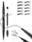 4 Fork Tip Eyebrow Pen - Waterproof Brow Pencil with Ultra-Fine Tips, Smudge-Proof & Sweatproof, Natural Hair-Like Strokes, Beginner-friendly(Includes Eyebrow Stencils & Brush)(Black)