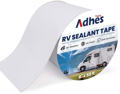 ADHES Wohnwagen Dichtband Weiß, 150MM x 15M Wasserdicht Caravan Dichtband, | Butylgummi, für RV Wohnmobil, Selbstklebend Fenster, für Dach,Caravan,Rohrleitung