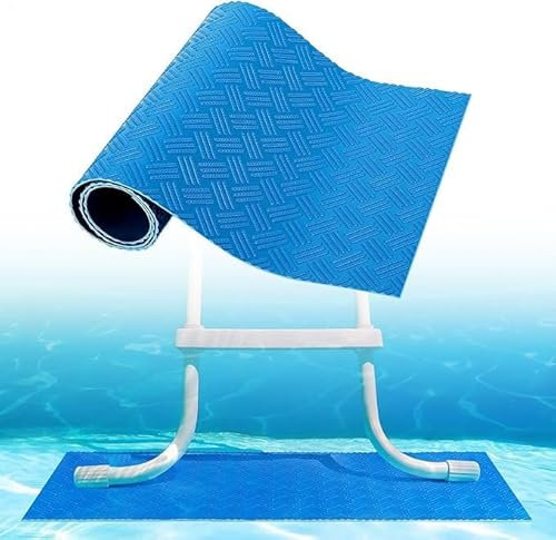 Tapis Échelle Piscine, Tapis Antidérapants pour Échelle De Piscine, Tapis D'échelle De Piscine Pliable pour Piscine Hors Sol Et Creusée (60x23 Cm)