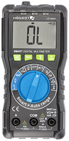 Multimetro digitale Hanggert NCV AC/DC Voltmetro ohmmeter capacità di resistenza Frequanec conteggi LCD, Data Hold HT1E601