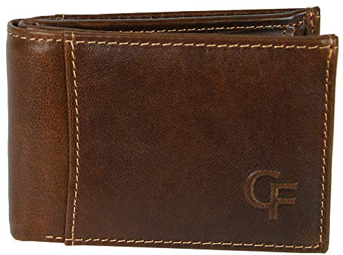 CF CATTERFELD Herren Mini-Geldbörse Echt-Leder mit RFID-Schutz | Extra schlankes kleines Portmonee - Braun