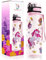 HeavenlyUnicorns Kids Unicorn Water Bottle, 500ml BPA Free Pink Water Bottle for School, Work, Travel and Camping. Leakproof and shatterproof Tritan plastic