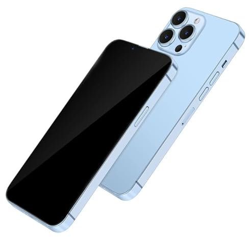 FufoneUS Anzeige gefälschte Spielzeug Telefon Handy Metallic-Modell Nicht funktionierende Replik 1:1 Telefon für Phone 13 pro gefälschte Spielzeug Handy, Blau Schwarz