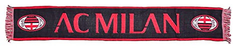 AC Milan Unisex Offizieller Jacquard-Schal Mailand, schwarz/rot, Einheitsgröße, MIL 2257