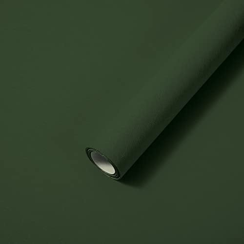 Abyssaly Self Adhesive Wallpaper Dark Green Sticky Back Plastic Roll Removable Wallpaper Peel and Stick Vinyl Paper 40cm x 300cm for Decoration Kitchen Worktop Covering Furniture Stickers