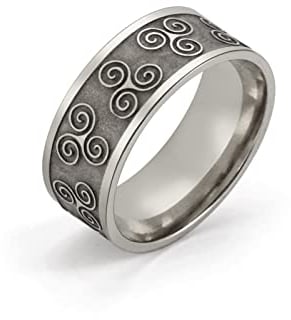 Amaxer Wikinger Valknut Ringe für Männer Triskele Triskelion Ring für Männer Triple Spiral Amulett Ringe Vintage Nordic Wicca Schmuck Geschenk für Männer Frauen (Triskele, 9)
