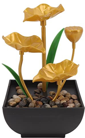 CHICIRIS Fuente de Mesa de Plástico, Decoración de Fuente de Escritorio con Luces LED Adornos de Agua Corrientes de Fuente para Oficina