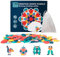 Tangrams Holzpuzzles, 180 Stück Kinder Geometrische Formen Puzzle mit 24 Designkarten Geeignet, Montessori Bausteine Grafisches Pädagogisches Spielzeug Set für Mädchen Jungen ab 3+ Jahr