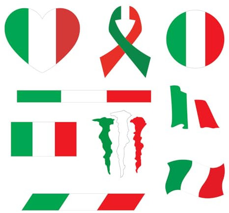N. 2 pz. Scritte Adesive Personalizzate con Nome e Bandiera Italiana, Bandierina adesiva con nome personalizzato per Caschi, Auto, Moto, Biciclette e Modellismo