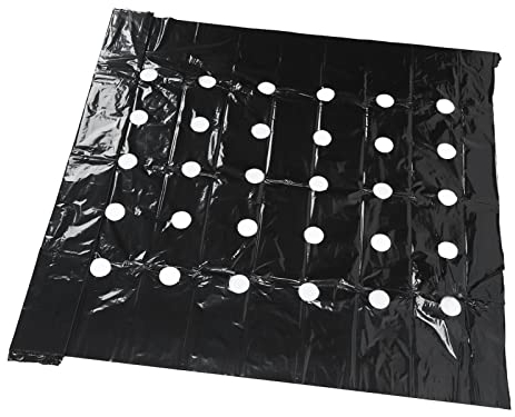 Wifehelper Paillis perforé pour Serre Film de Paillis perforé PE Film de Feuille Noire Film de Paillis D'exportation Agricole Film perforé Polyéthylène