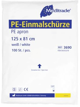 Meditrade PE disposable apron (white) - 100 pieces