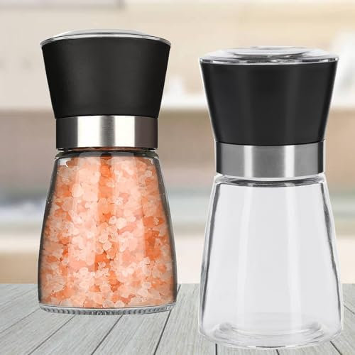 Poivrier, Salieres Et Poivrieres, Moulin A Poivre,moulin À Sel,pack De 2 Moulins À Épices Dans Des Bouteilles En Verre, Un Outil Idéal Pour La Cuisine