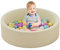 hoopyosms Piscina de Bolas de Espuma para Niños, Piscina Redonda Suave para Niños Pequeños, Piscina de Bolas para Bebés, Espuma Viscoelástica para Juego Interior Suave (Sin Bolas Incluidas), Beige