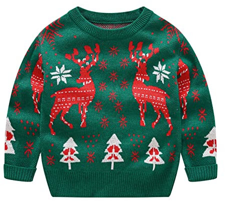 Générique Pull De Noel Enfant Fille Fille Noël 3D Pull Enfants Manches Longues Motif Imprimé Noel Filles Pull Mode Enfants Longues Col Rond